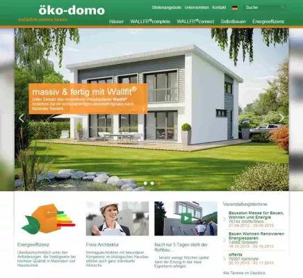 Neuer Webautritt für öko-domo - ein solides Fundament für die Zukunft Bild: Neuer Webautritt für öko-domo - ein solides Fundament für die Zukunft