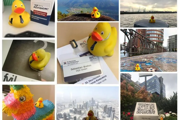 Bild: Ente ist Markenbotschafter des DQS-Competence Center Logistics