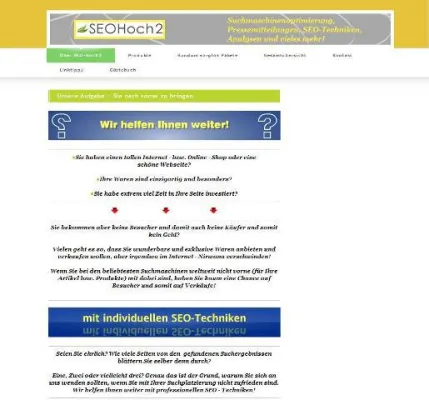 Bild: SEO–Hoch2: Individuelle SEO–Techniken die Sie wirklich nach vorne bringen und das zum vernünftigen Preis.