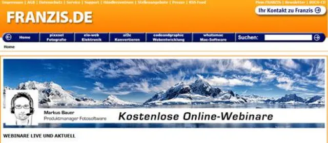 Bild: Franzis - Kostenlose Online-Live-Seminare für Fotografen und CAD-Designer