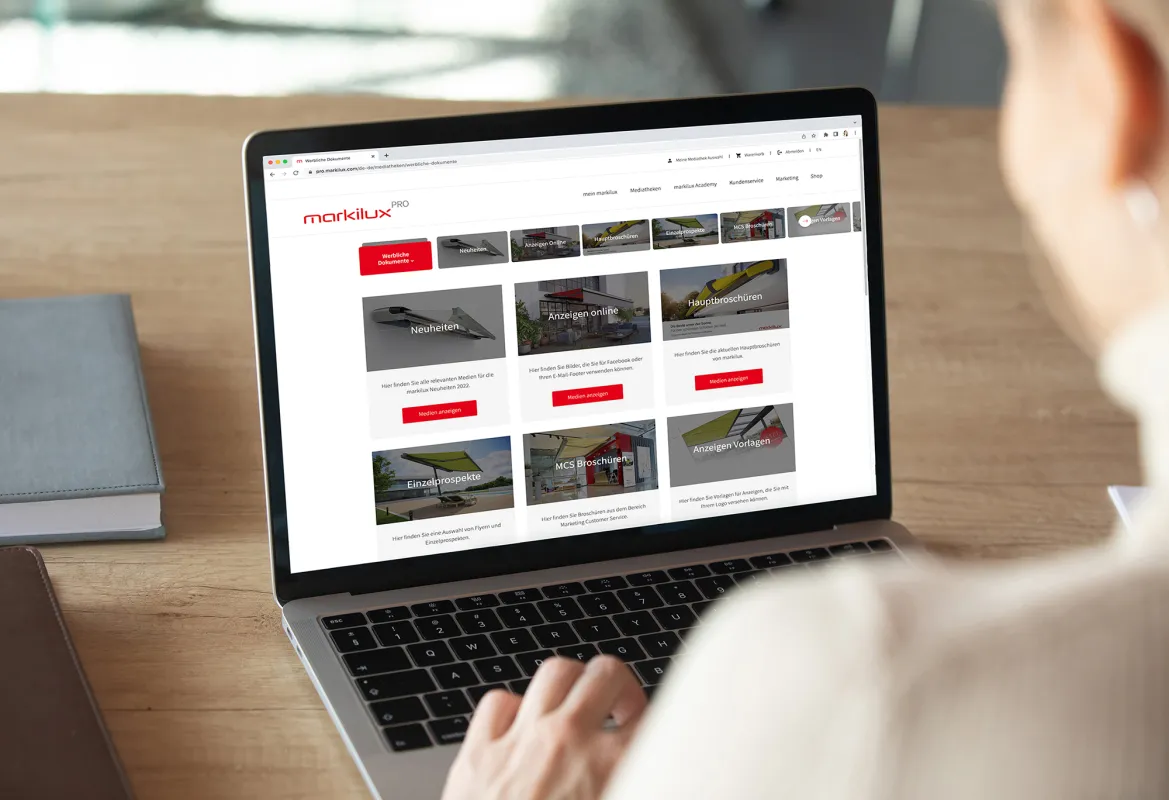 Mit seiner „PRO-Website“ unterstützt Markisenhersteller markilux Fachbetriebe im täglichen Geschäft. (© markilux)