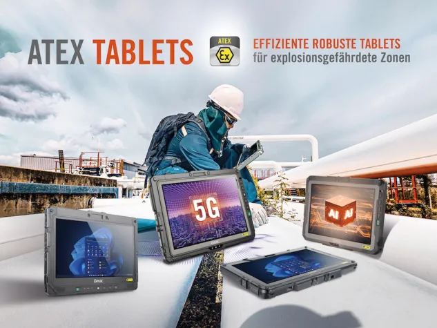 GETAC ERWEITERT SEIN ROBUSTES EX-PORTFOLIO: NEUES UX10-EX TABLET FÜR EXPLOSIONSGEFÄHRDETE UMGEBUNGEN Bild: GETAC ERWEITERT SEIN ROBUSTES EX-PORTFOLIO: NEUES UX10-EX TABLET FÜR EXPLOSIONSGEFÄHRDETE UMGEBUNGEN