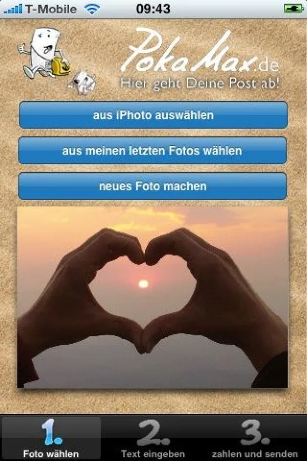 Echte Postkarten - gratis Applikation für iPhone