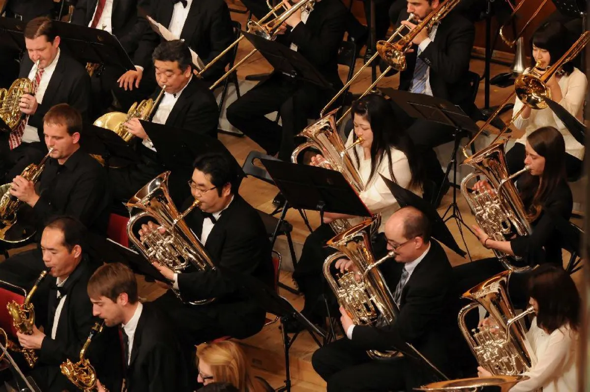Westfalen Winds und die Omiya City Community Band in der Omiya Citizen Hall, Japan 2015