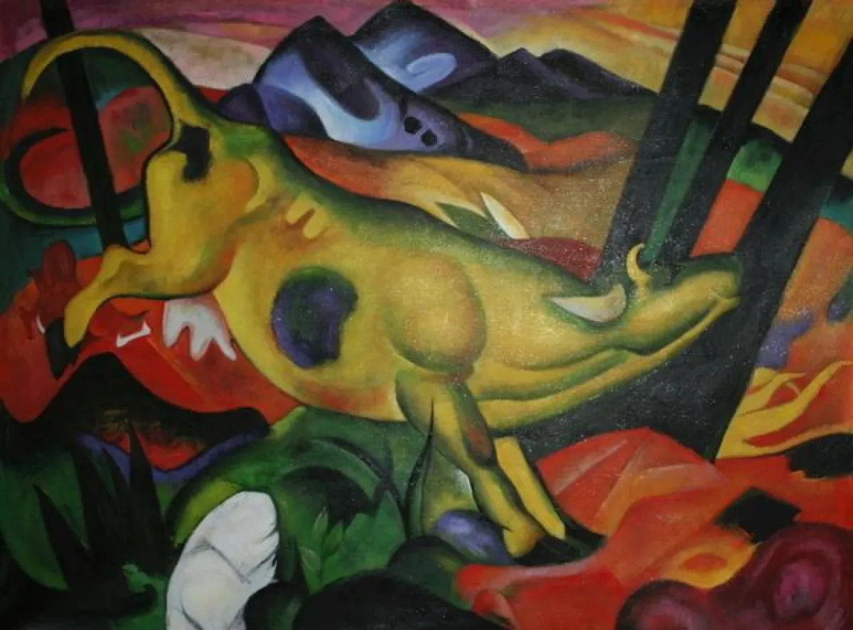 Die gelbe Kuh von Franz Marc als Reproduktion