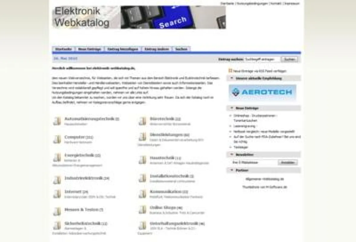 Startseite www.elektronik-webkatalog.de