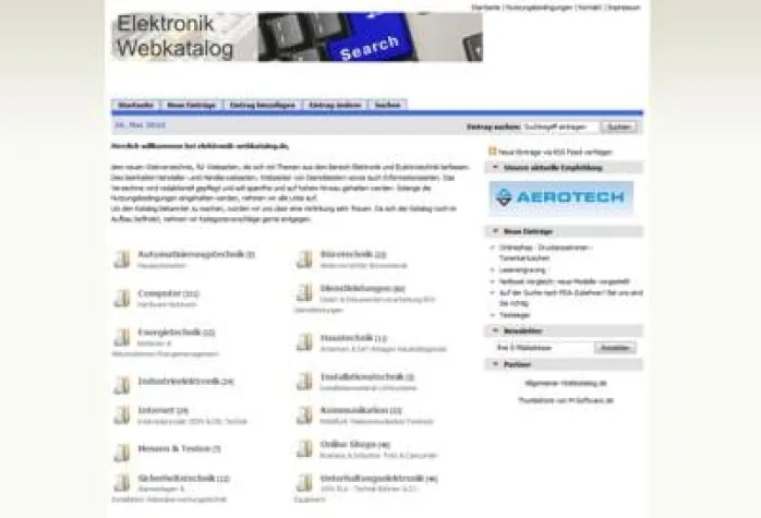 Bild: Erweiterung des Verzeichnisses Elektronik-Webkatalog.de