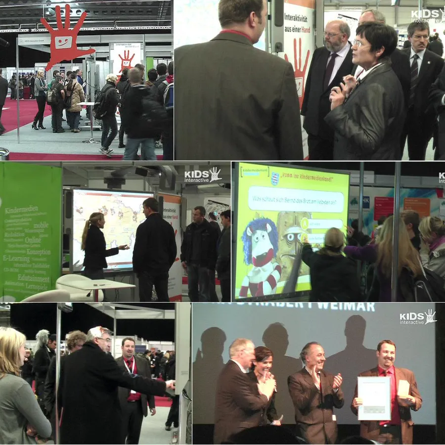 Ministerpräsidentin Christine Lieberknecht besucht den Messestand von KIDS interactive, Preisverleihung