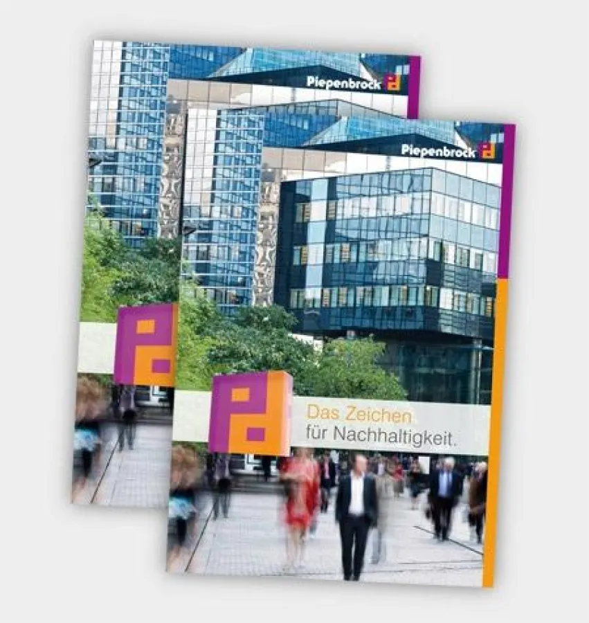 Die Nachhaltigkeitsbroschüre ist Piepenbrocks erster Schritt in Richtung Nachhaltigkeitsbericht. © Piepenbrock
