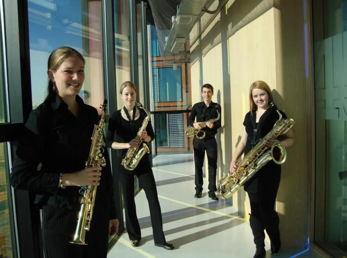 Gestalten das Förderkonzert für junge Künstler: Das Ebonit-Saxophon-Quartett.