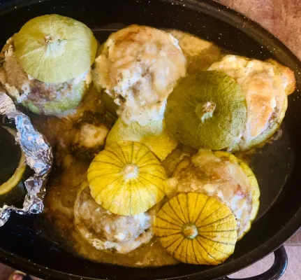 Bild: Zucchiolo Rezept: Lecker und gesund - gefüllter Zucchiolo (mit Hackfleisch und Grana Padano)!