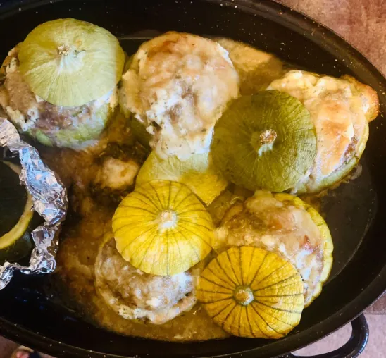Bild: Zucchiolo Rezept: Lecker und gesund - gefüllter Zucchiolo (mit Hackfleisch und Grana Padano)!