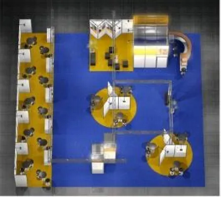 Bild: ALPHA Beratungsgesellschaft mbH-Abt. Messebau, errichtet Messestand auf der Analytica 2010 in München.