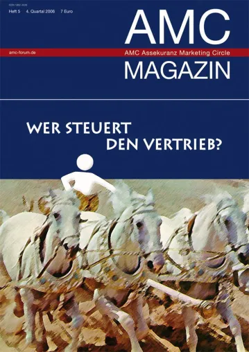 Neues AMC Magazin: Wer steuert im Versicherungsvertrieb? Bild: Neues AMC Magazin: Wer steuert im Versicherungsvertrieb?