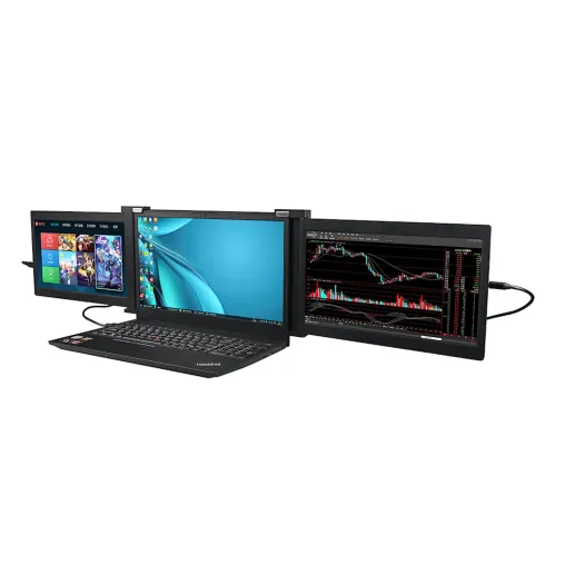 Der praktische portable Tri-Screen für den Laptop Bild: Der praktische portable Tri-Screen für den Laptop
