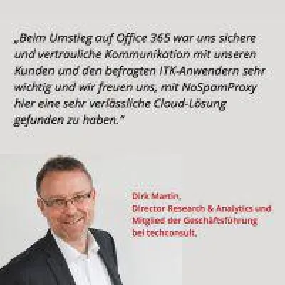 Research-Unternehmen techconsult erhöht E-Mail-Sicherheit und Effizienz mit NoSpamProxy, Azure und Offic Bild: Research-Unternehmen techconsult erhöht E-Mail-Sicherheit und Effizienz mit NoSpamProxy, Azure und Offic