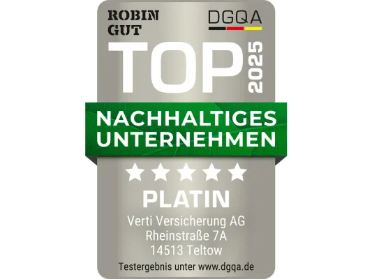 Bild: Verti Versicherung AG erhält Nachhaltigkeitssiegel in Platin