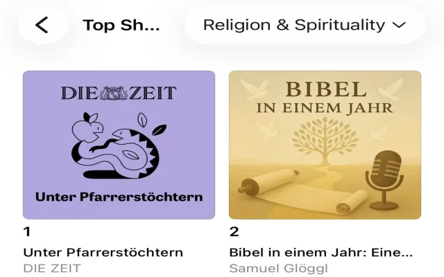 Bild: Bibel in einem Jahr auf Platz 2 der Apple-Podcast-Charts – Begleitbuch für wenige Tage kostenlos