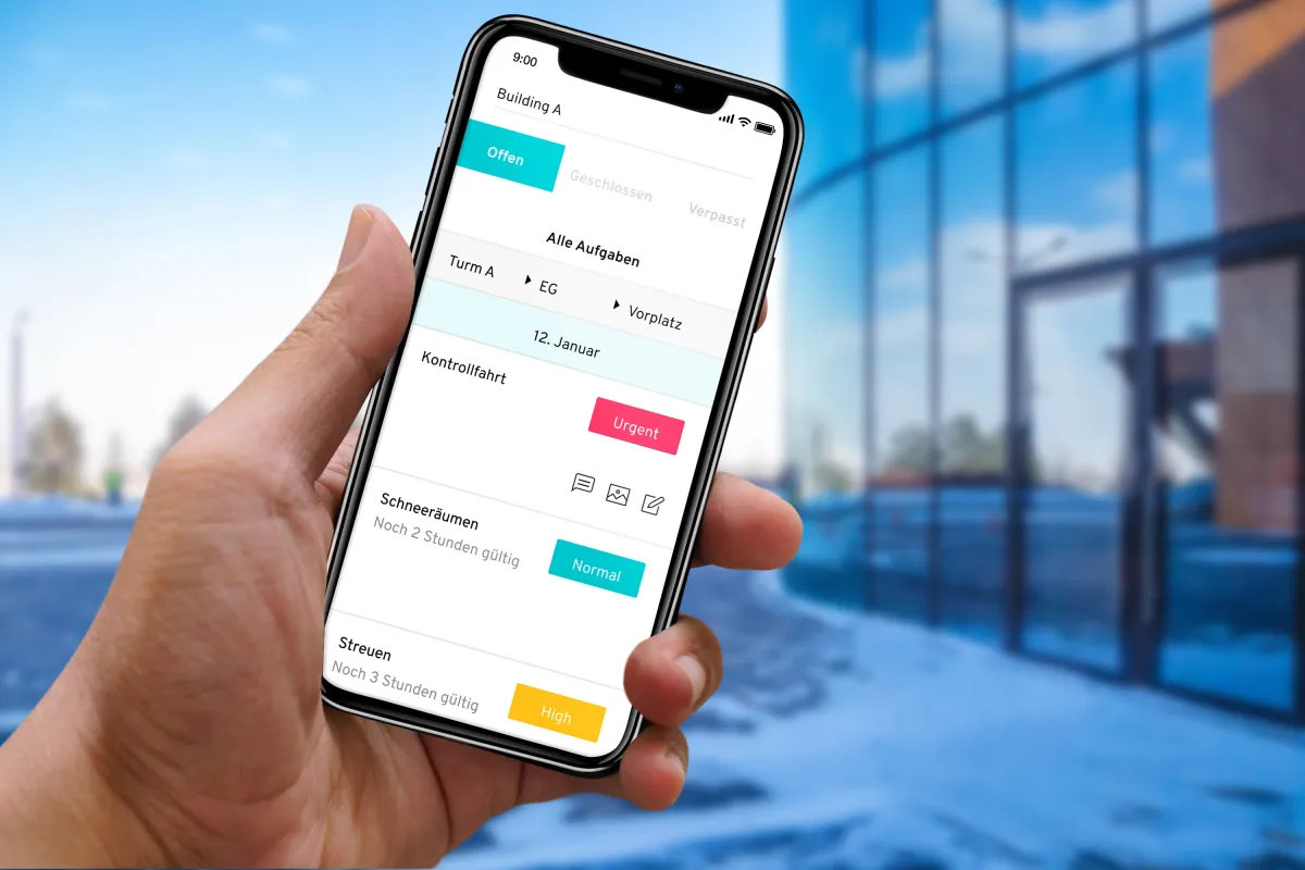 Mit PropOps.com den Winterdienst koordinieren und überwachen. (© PropOps GmbH)