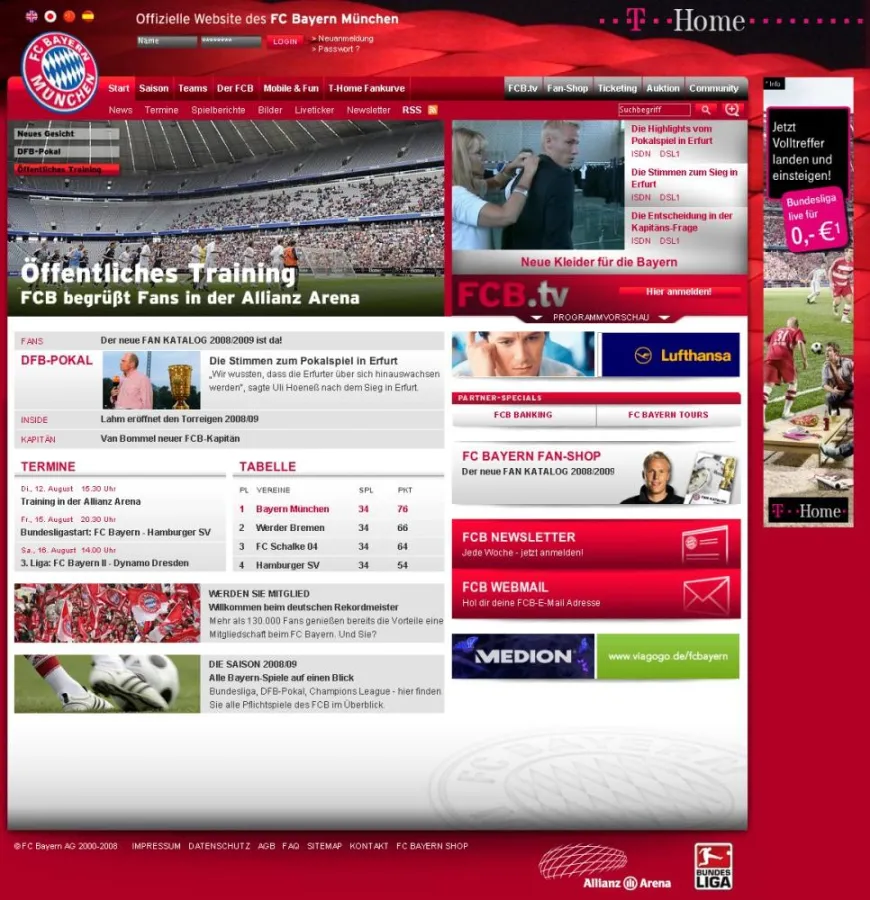 Die neue Website des FC Bayern München ist online - made by BTD Newmedia