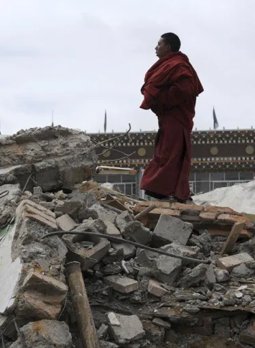 Bild: Spendenaufruf von Tibet Foundation, London, für die Erdbebenopfer von Yushsu