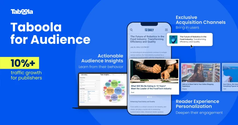 Mehr Traffic für Publisher - Taboola for Audience geht an den Start Bild: Mehr Traffic für Publisher - Taboola for Audience geht an den Start