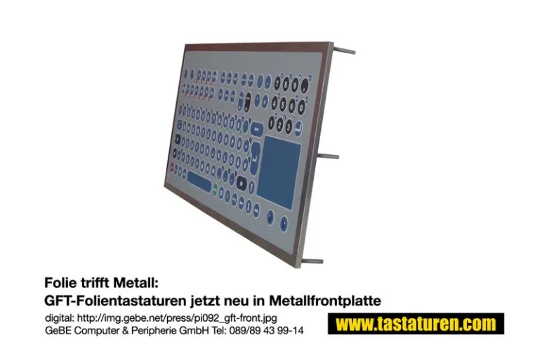 Folie trifft Metall: GFT Folientastaturen neu als Frontplattenversion Bild: Folie trifft Metall: GFT Folientastaturen neu als Frontplattenversion