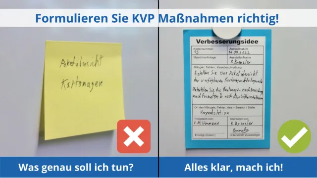 Bild: Die KVP Maßnahmenerfassung: Immer Ärger mit den Stichpunkten