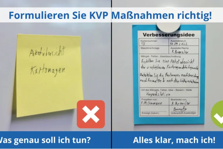Bild: Die KVP Maßnahmenerfassung: Immer Ärger mit den Stichpunkten