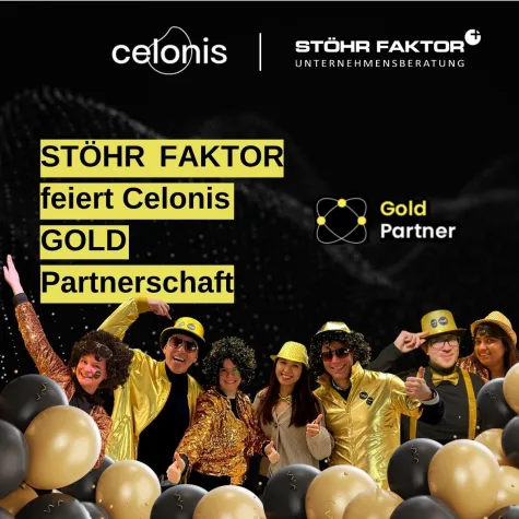 Goldrausch – STÖHR FAKTOR mit Celonis Gold Partnerstatus ausgezeichnet Bild: Goldrausch – STÖHR FAKTOR mit Celonis Gold Partnerstatus ausgezeichnet