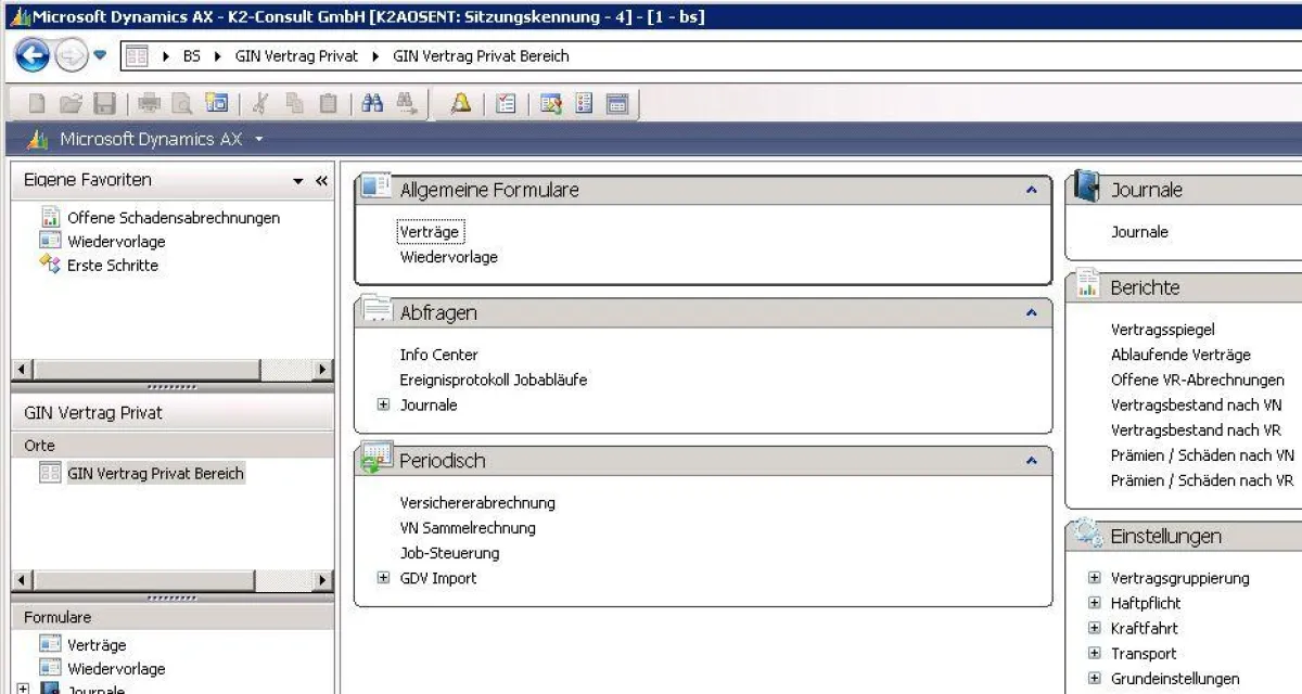 GIN-AX Vertragsmodul