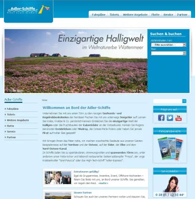 Bild: Vor Anker gegangen: Die Reederei Adler-Schiffe zeigt sich online mit neuem Layout und Web 2.0