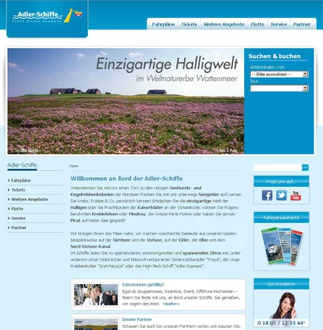 Bild: Vor Anker gegangen: Die Reederei Adler-Schiffe zeigt sich online mit neuem Layout und Web 2.0