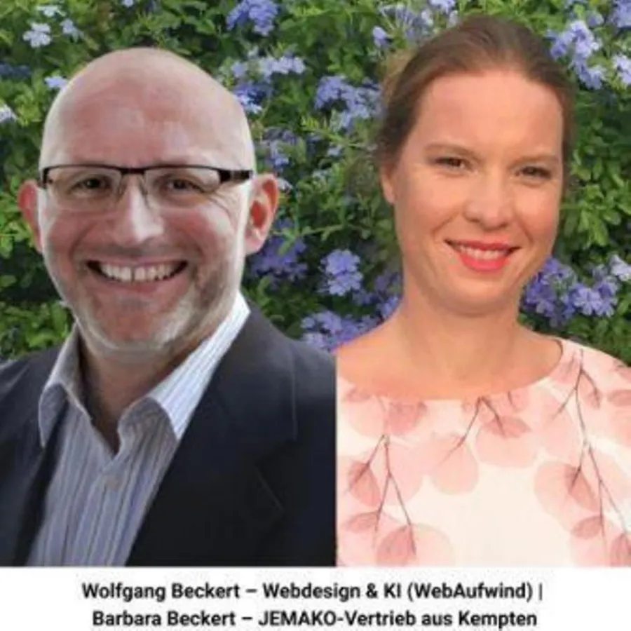 Wolfgang und Barbara Beckert – Sichtbarkeit mit System: Webdesign, KI und JEMAKO-Beratung aus Kempte (© © Wolfgang Beckert / WebAufwind)