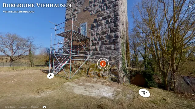 Burgruine Viehhausen per 360-Grad Rundgang virtuell erkunden Bild: Burgruine Viehhausen per 360-Grad Rundgang virtuell erkunden