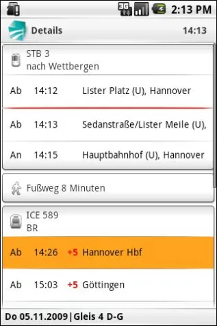 Bild: Der perfekte Begleiter für unterwegs: HAFAS für Android
