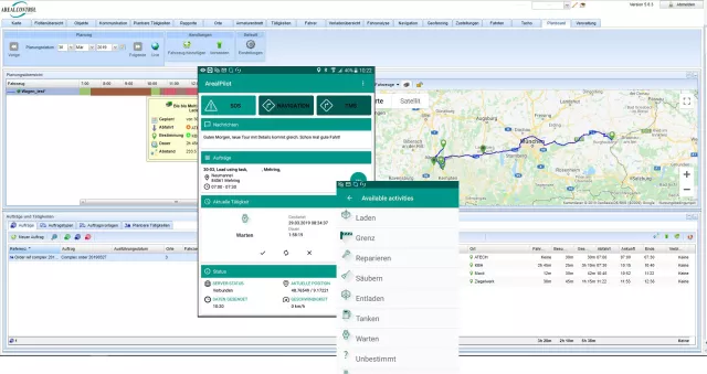 Bild: ArealPilot 360° App auf Android für Service Transport Logistik
