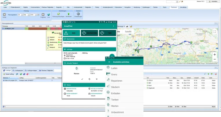 Bild: ArealPilot 360° App auf Android für Service Transport Logistik