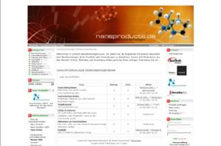 Bild: Nanoproducts.de eröffnet Nanotechnologie Diskussionsforum