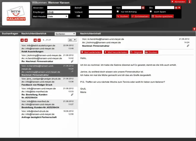 Bild: LWsystems gibt neue Produktgeneration Benno MailArchiv 2.0 frei