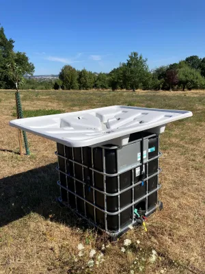 Bild: Dezentrale Regenwasserspeicherung ohne Dachfläche