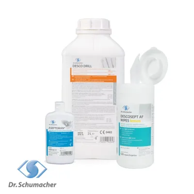 Bild: Dr. Schumacher präsentiert sich als Vollsortimentsanbieter auf der AEEDC