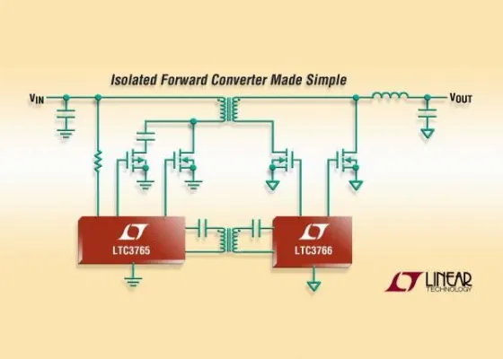 Linear Technology | LTC3765-66: Chipsatz für galvanisch getrennten Durchflusswandler Bild: Linear Technology | LTC3765-66: Chipsatz für galvanisch getrennten Durchflusswandler