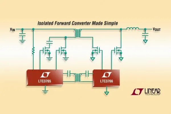 Linear Technology | LTC3765-66: Chipsatz für galvanisch getrennten Durchflusswandler Bild: Linear Technology | LTC3765-66: Chipsatz für galvanisch getrennten Durchflusswandler