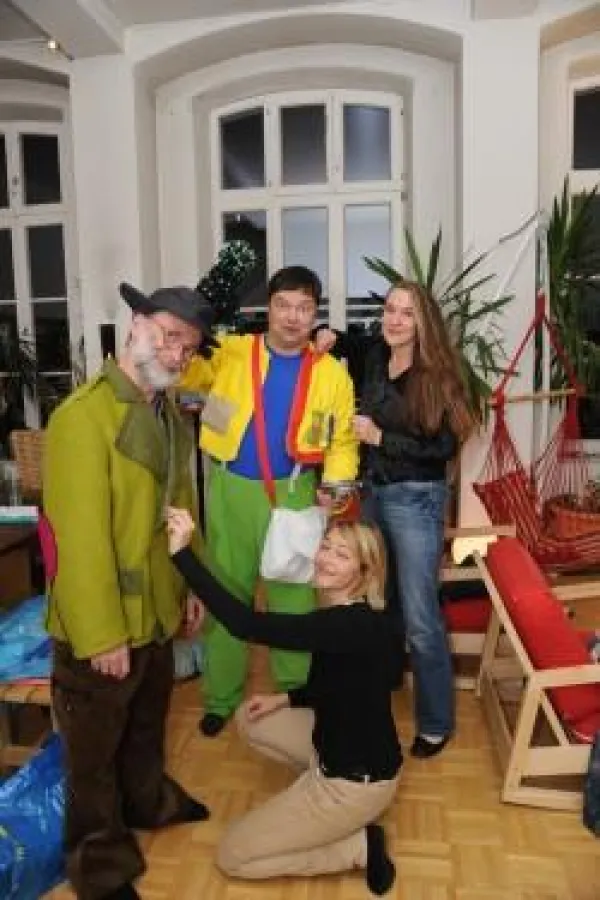 v.l.n.r.: Michael Ulrich, Leif Tennemann, Sylvia Zuhr, Claudia Thürmer / Foto: Schweriner Weihnachtsmärchen/Rainer Cordes