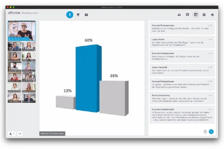 alfaview: Virtueller Klassenraum mit Live-Protokollierung und Live-Übersetzung Bild: alfaview: Virtueller Klassenraum mit Live-Protokollierung und Live-Übersetzung