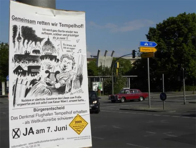 In den Fußstapfen Neros zum Bürgerentscheid in Tempelhof -Schöneberg Bild: In den Fußstapfen Neros zum Bürgerentscheid in Tempelhof -Schöneberg