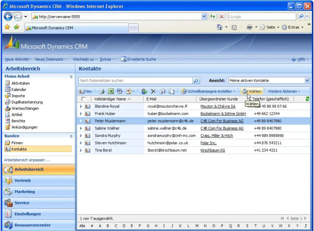 Kontaktaufnahme auf Knopfdruck: XPhone CTI Pro integriert sich in Microsoft Dynamics CRM 4.0.
