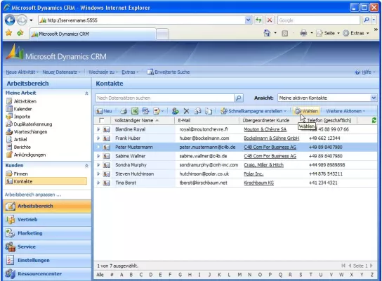 Bild: Telefonieren aus Microsoft Dynamics CRM und NAV