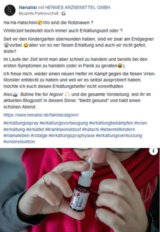 t5 content/Schmittgall HEALTH für HERMES Arzneimittel GmbH – algovir® Erkältungsspray –  https://www